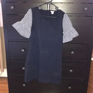 J. Crew Factory Ruffled Gingham Sleeve Dress